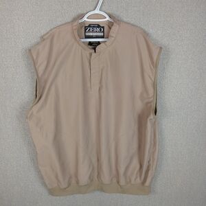 Zero Restriction Vest XXL Tan Snap Closure Microfiber Lightweight Golf Pullover